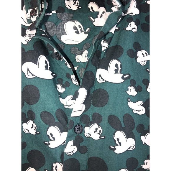 H&M Disney Men's Micky Mouse Button Up Resort Shirt Large Multicolor - Picture 9 of 10
